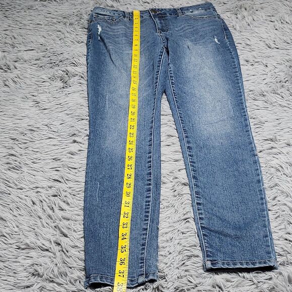 D Jeans Womens Size‎ 6 30x29 Blue Mid Rise Skinny Stretch Distressed Denim D. - Picture 9 of 15